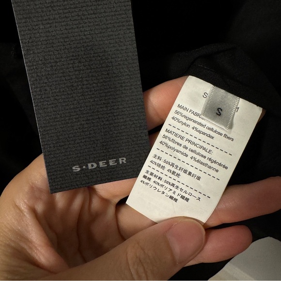 New S.Deer Black Blouse, S - Picture 3 of 3